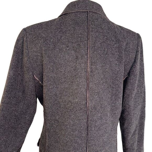 Harve Benard Womens 10 Vintage Wool Recycled Cashmere Blend Gray Career Blazer - Picture 6 of 9